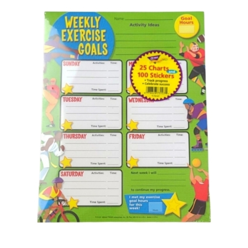 Weekly Exercise Goals Charts & Stickers